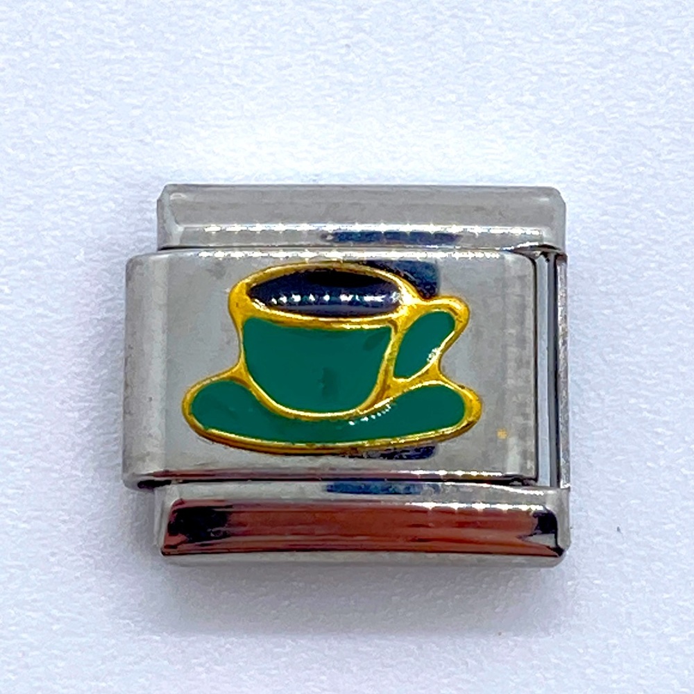 Teacup Uberry Italian Charm Silver Tone